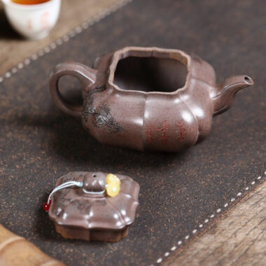 Yixing Zisha Teapot [Sifang Chuan Lu Pot] (Qinghui Duan Firewood Fired – 270ml)