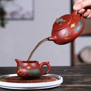 Yixing Zisha Teapot Set [Lotus Pond Moonlight] (Dahongpao – 260ml)