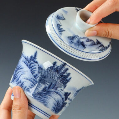 Ancient Celadon Style Ceramic [Jinxiu Heshan] Sancai Gaiwan Set 190ml