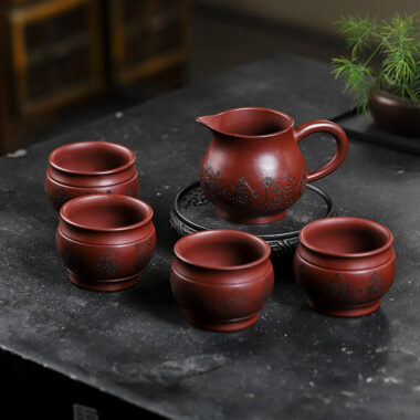Full Handmade Yixing Zisha Master Tea Cup Fair Cup Set [Good Luck]