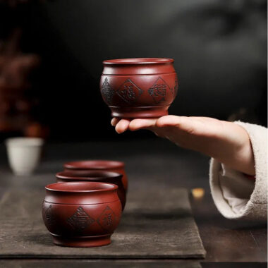 Full Handmade Yixing Zisha Master Tea Cup Fair Cup Set [Good Luck]