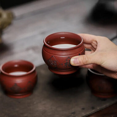 Full Handmade Yixing Zisha Master Tea Cup Fair Cup Set [Good Luck]