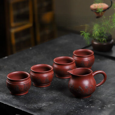 Full Handmade Yixing Zisha Master Tea Cup Fair Cup Set [Good Luck]