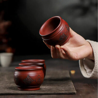 Full Handmade Yixing Zisha Master Tea Cup Fair Cup Set [Good Luck]