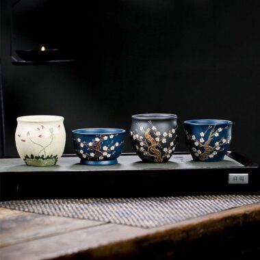 Full Handmade Yixing Zisha Master Tea Cup Gift Set [Dark Fragrance]