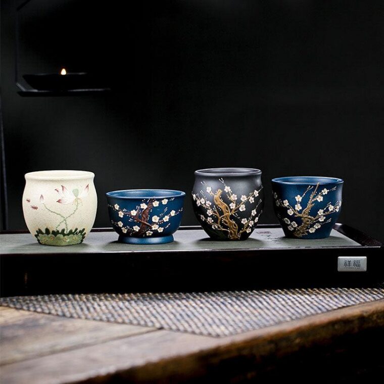 Full Handmade Yixing Zisha Master Tea Cup Gift Set [Dark Fragrance]