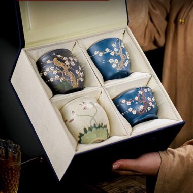 Full Handmade Yixing Zisha Master Tea Cup Gift Set [Dark Fragrance]