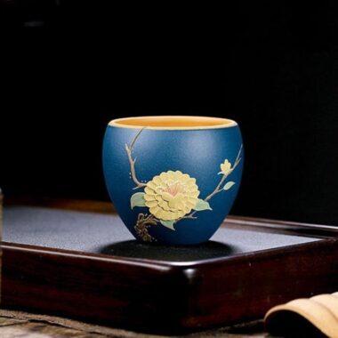 Full Handmade Yixing Zisha Master Tea Cup Gift Set [Flowers Bloom]