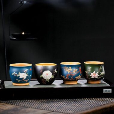 Full Handmade Yixing Zisha Master Tea Cup Gift Set [Ningxiang]