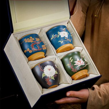 Full Handmade Yixing Zisha Master Tea Cup Gift Set [Ningxiang]