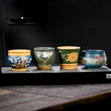 Full Handmade Yixing Zisha Master Tea Cup Set [Shanshui]