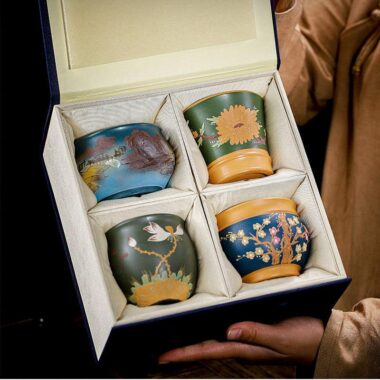 Full Handmade Yixing Zisha Master Tea Cup Set [Shanshui]