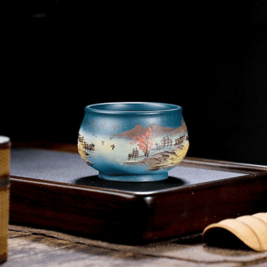 Full Handmade Yixing Zisha Master Tea Cup Set [Shanshui]