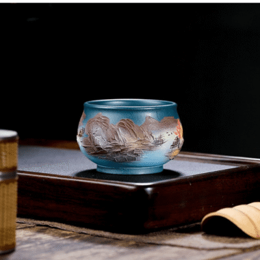 Full Handmade Yixing Zisha Master Tea Cup Set [Shanshui]