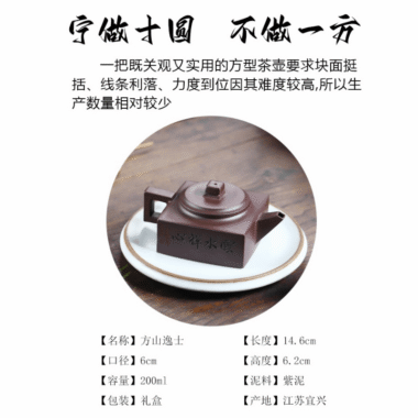 Full Handmade Yixing Zisha Shanshui Color Painted Teapot [Fangshan Yishi] (Lao Zi Ni – 200ml)