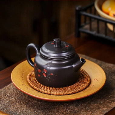Full Handmade Yixing Zisha Teapot [An Xiang] 1 Pot 5 Cups Set (Shi Huang – 280ml)