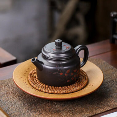 Full Handmade Yixing Zisha Teapot [An Xiang] 1 Pot 5 Cups Set (Shi Huang – 280ml)