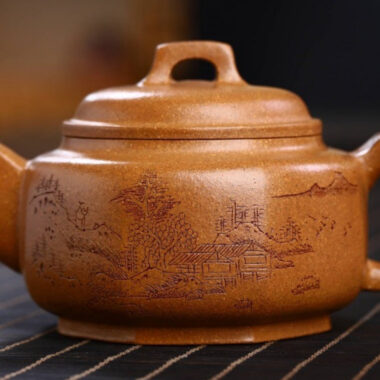 Full Handmade Yixing Zisha Teapot [Bafang Qiao Ding Pot] (Wucai Lao Duan Ni – 260ml)
