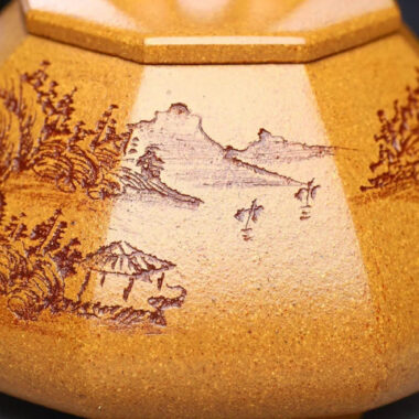 Full Handmade Yixing Zisha Teapot [Bafang Shi Piao Pot] (Wucai Lao Duan Ni – 200/320ml)