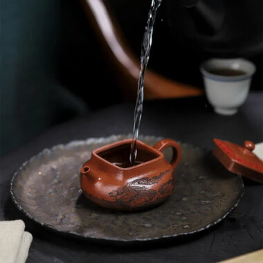 Full Handmade Yixing Zisha Teapot [Bai Fu Ju Zhen] (Hong Jiang Po Ni – 150ml)