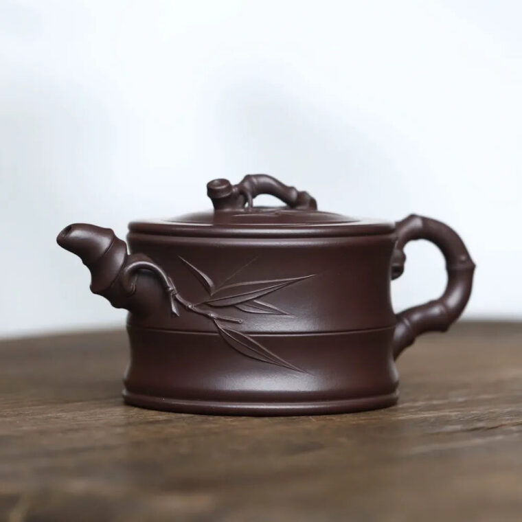 Full Handmade Yixing Zisha Teapot [Bamboo Pot] (Zi Ni – 260ml)
