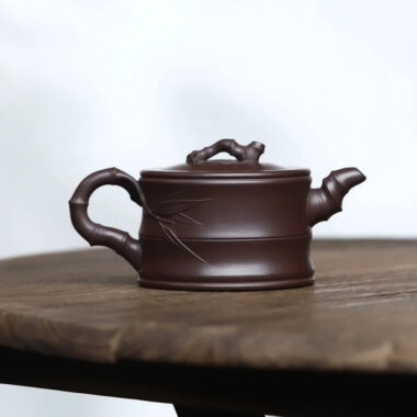 Full Handmade Yixing Zisha Teapot [Bamboo Pot] (Zi Ni – 260ml)