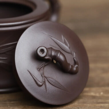 Full Handmade Yixing Zisha Teapot [Bamboo Pot] (Zi Ni – 260ml)