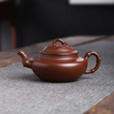 Full Handmade Yixing Zisha Teapot [Bamboo Pot] (Zi Ni – 280ml)