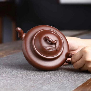 Full Handmade Yixing Zisha Teapot [Bamboo Pot] (Zi Ni – 280ml)