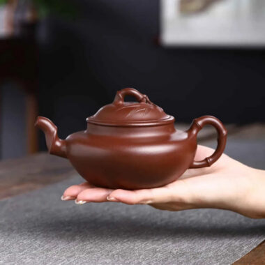 Full Handmade Yixing Zisha Teapot [Bamboo Pot] (Zi Ni – 280ml)
