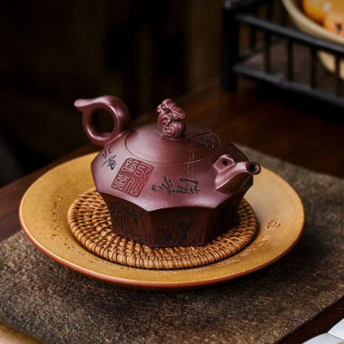 Full Handmade Yixing Zisha Teapot [Baxian Lun Cha] (Zi Xue Sha – 300ml)