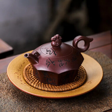 Full Handmade Yixing Zisha Teapot [Baxian Lun Cha] (Zi Xue Sha – 300ml)
