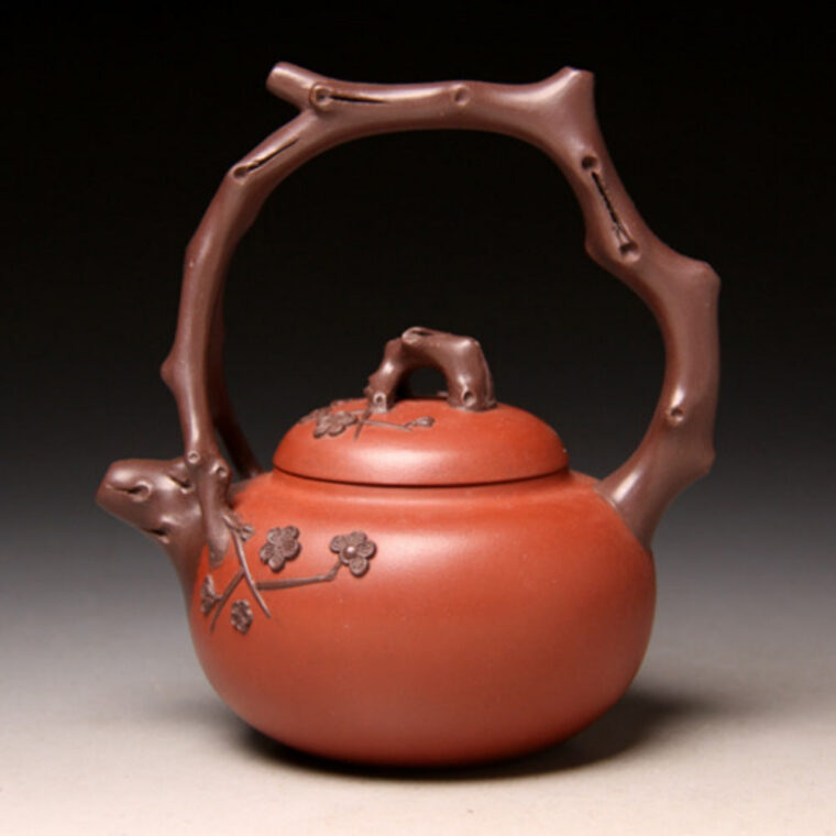 Full Handmade Yixing Zisha Teapot [Bi-color Dong Po Tiliang Pot] (Hong Ni/Zi Ni – 320ml)