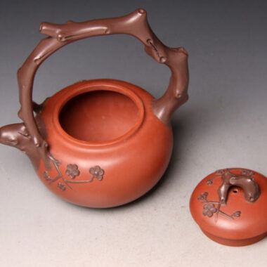 Full Handmade Yixing Zisha Teapot [Bi-color Dong Po Tiliang Pot] (Hong Ni/Zi Ni – 320ml)