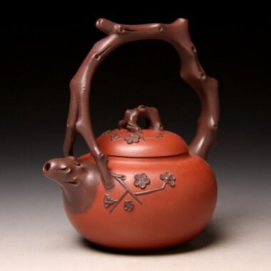 Full Handmade Yixing Zisha Teapot [Bi-color Dong Po Tiliang Pot] (Hong Ni/Zi Ni – 320ml)