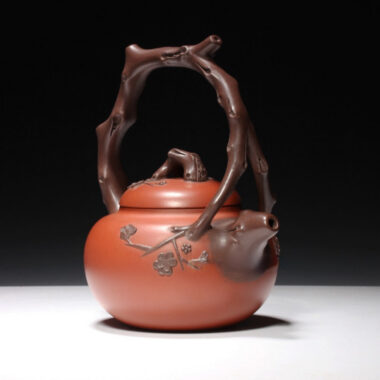 Full Handmade Yixing Zisha Teapot [Bi-color Dong Po Tiliang Pot] (Hong Ni/Zi Ni – 320ml)