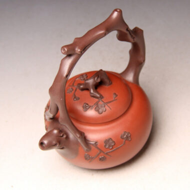 Full Handmade Yixing Zisha Teapot [Bi-color Dong Po Tiliang Pot] (Hong Ni/Zi Ni – 320ml)