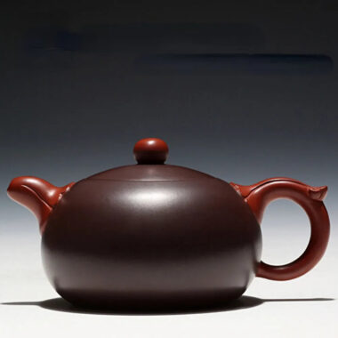 Full Handmade Yixing Zisha Teapot [Bi-color Yuri Pot] (Zi NI/Hong Ni – 200/300ml)