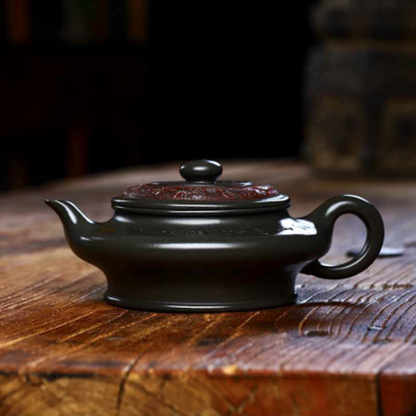 Full Handmade Yixing Zisha Teapot [Bian Xu] (Douqing Sha – 450ml)