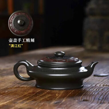 Full Handmade Yixing Zisha Teapot [Bian Xu] (Douqing Sha – 450ml)