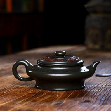 Full Handmade Yixing Zisha Teapot [Bian Xu] (Douqing Sha – 450ml)