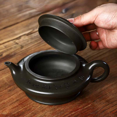 Full Handmade Yixing Zisha Teapot [Bian Xu] (Douqing Sha – 450ml)