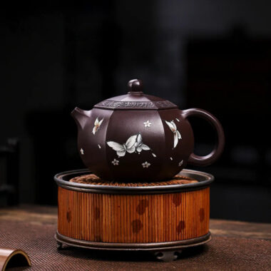 Full Handmade Yixing Zisha Teapot [Butterfly Xishi] (Zi Jia Ni – 420ml)