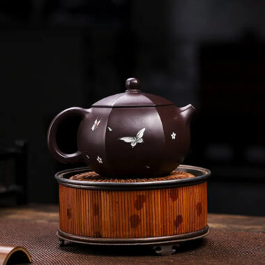 Full Handmade Yixing Zisha Teapot [Butterfly Xishi] (Zi Jia Ni – 420ml)