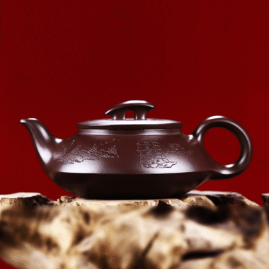 Full Handmade Yixing Zisha Teapot [Cheng Feng Po Lang] 1 Pot 5 Cups Set (Lao Zi Ni – 320ml)