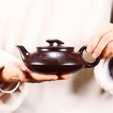 Full Handmade Yixing Zisha Teapot [Cheng Feng Po Lang] 1 Pot 5 Cups Set (Lao Zi Ni – 320ml)