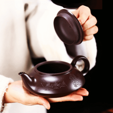 Full Handmade Yixing Zisha Teapot [Cheng Feng Po Lang] 1 Pot 5 Cups Set (Lao Zi Ni – 320ml)