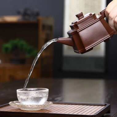 Full Handmade Yixing Zisha Teapot [Chou Jiao Sifang Pot] (Zi Ni – 330ml)