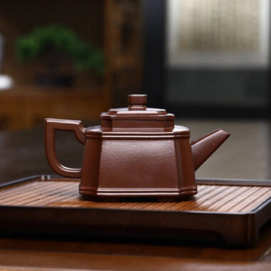 Full Handmade Yixing Zisha Teapot [Chou Jiao Sifang Pot] (Zi Ni – 330ml)