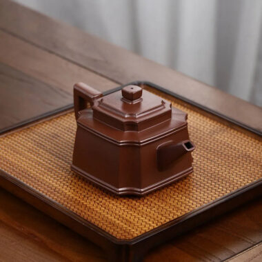 Full Handmade Yixing Zisha Teapot [Chou Jiao Sifang Pot] (Zi Ni – 330ml)
